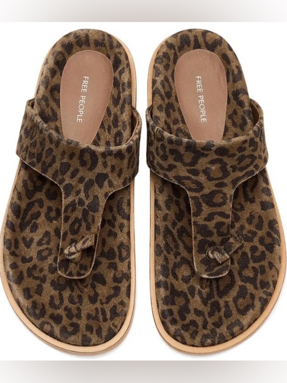 Free People Leopard 🐆 Print with Knotted Toe-Post Sandals
